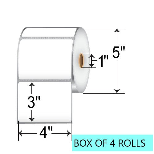 4" X 3" Thermal Transfer Labels, 850 Per Roll 5" OD, 1" Core