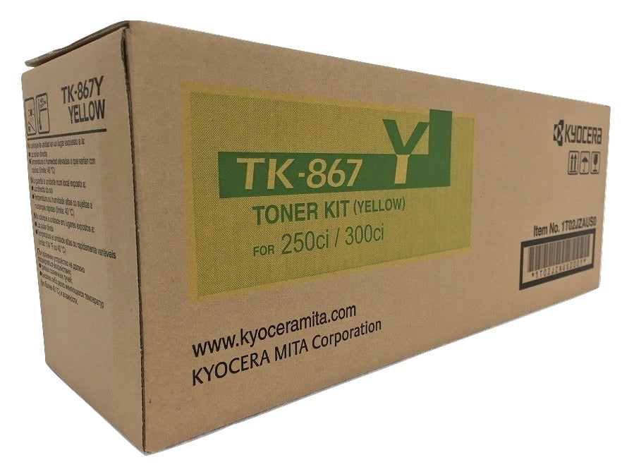 Kyocera  TK-867Y OEM Toner Cartridge, 12K pages, Yellow