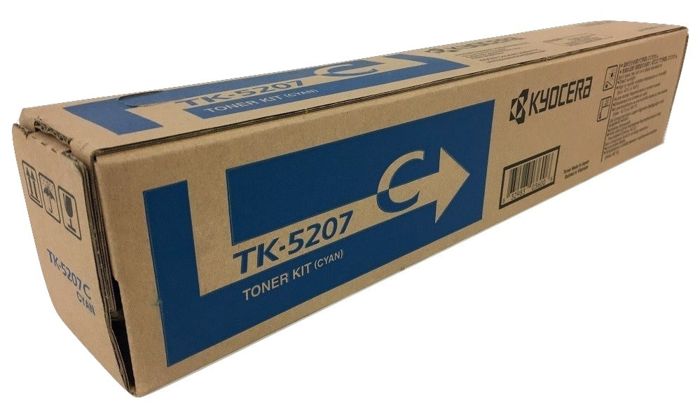Kyocera 1T02R5CCS0 TK-5207C OEM Toner Cartridge, 12K pages, Cyan