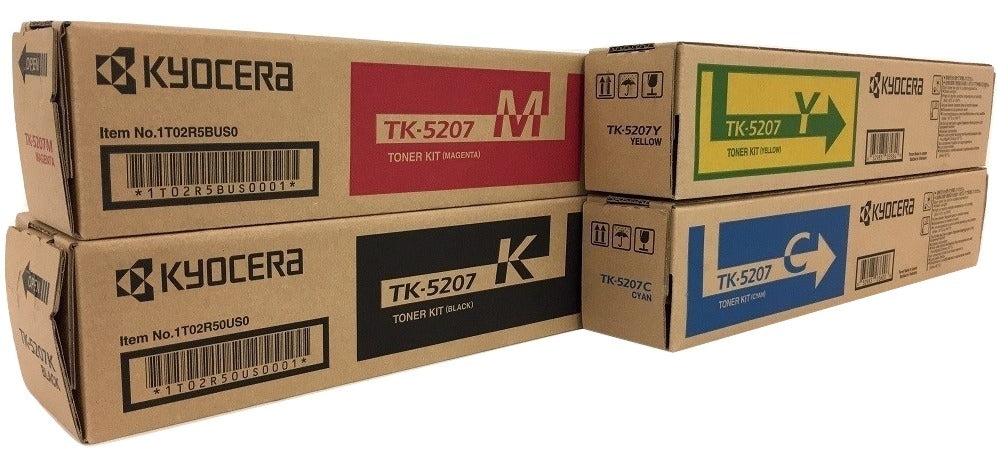 Kyocera TK-5207 OEM Toner Set, B/C/M/Y