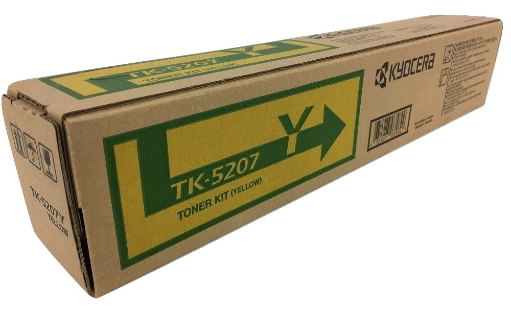 Kyocera 1T02R5ACS0 TK-5207Y OEM Toner Cartridge, 12K pages, Yellow