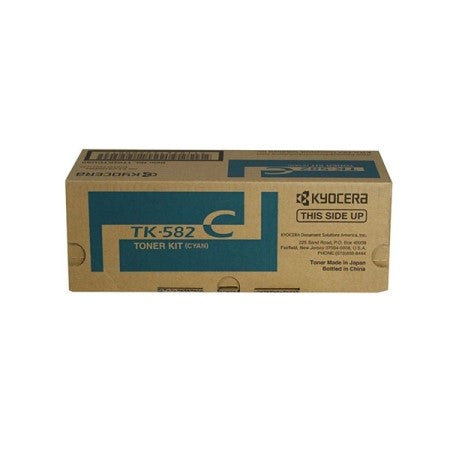 Kyocera TK-582C 1T02KTCUS0 OEM Toner Cartridge, 2.8K Pages, Cyan