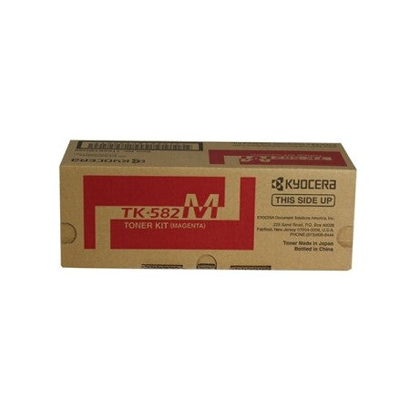 Kyocera TK-582M 1T02KTBUS0 OEM Toner Cartridge, 2.8K Pages, Magenta