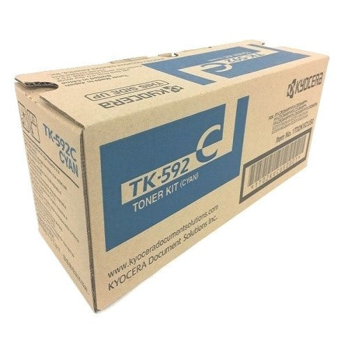 Kyocera TK-592C OEM Toner Cartridge, 5K Pages, Cyan