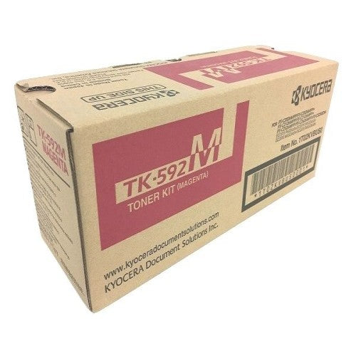 Kyocera TK-592M OEM Toner Cartridge, 5K Pages, Magenta