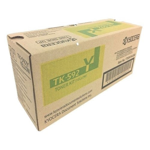 Kyocera TK-592Y OEM Toner Cartridge, 5K Pages, Yellow