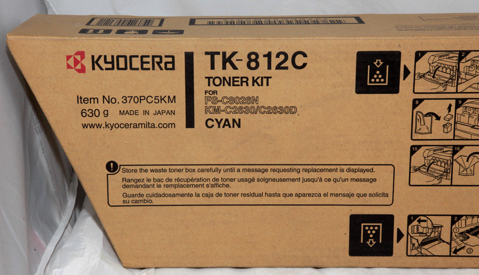 Kyocera  370PC5KM TK-812C OEM Toner Cartridge, 20K pages, Cyan
