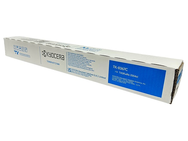 Kyocera TK-8367C / TK-8369C OEM Toner Cartridge, 12K Pages, Cyan