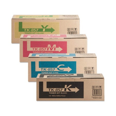 Kyocera TK-857 / TK-859 OEM Toner Set, B/C/M/Y