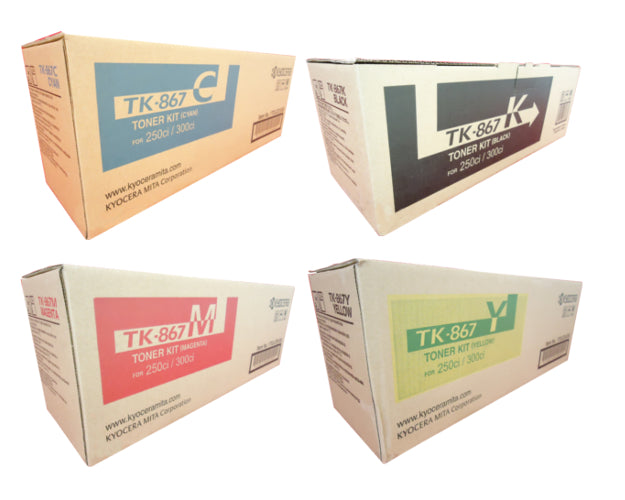 Kyocera TK-867 OEM Toner Set, B/C/M/Y