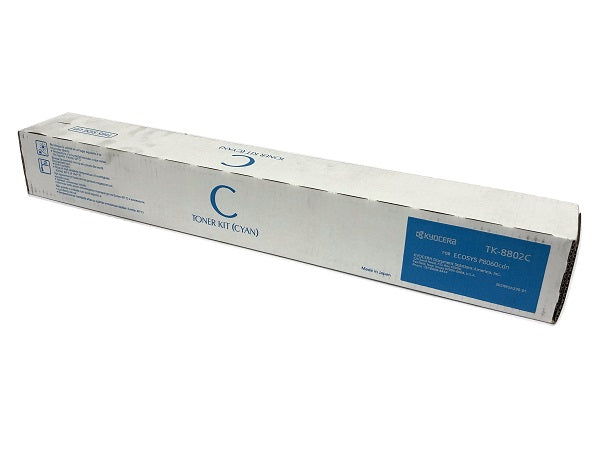 Kyocera TK-8802C 1T02RRCUS0 OEM Toner Cartridge, 20K Pages, Cyan