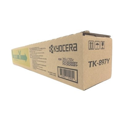 Kyocera TK-897Y / TK-899Y 1T02K0ACS0 OEM Toner Cartridge, 6K Pages, Yellow