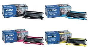Brother TN-110 OEM Toner Set. Contains B/C/M/Y