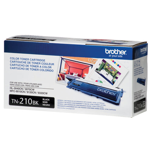 Brother TN-210BK OEM Toner Cartridge, 2200 pages, Black