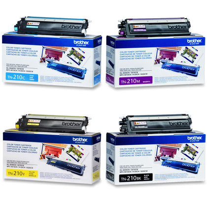 Brother TN-210 OEM Toner Set, B/C/M/Y.