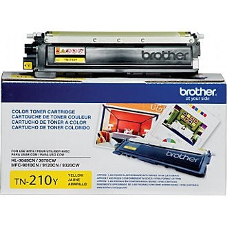 Brother TN-210Y OEM Toner Cartridge, 1400 pages, Yellow