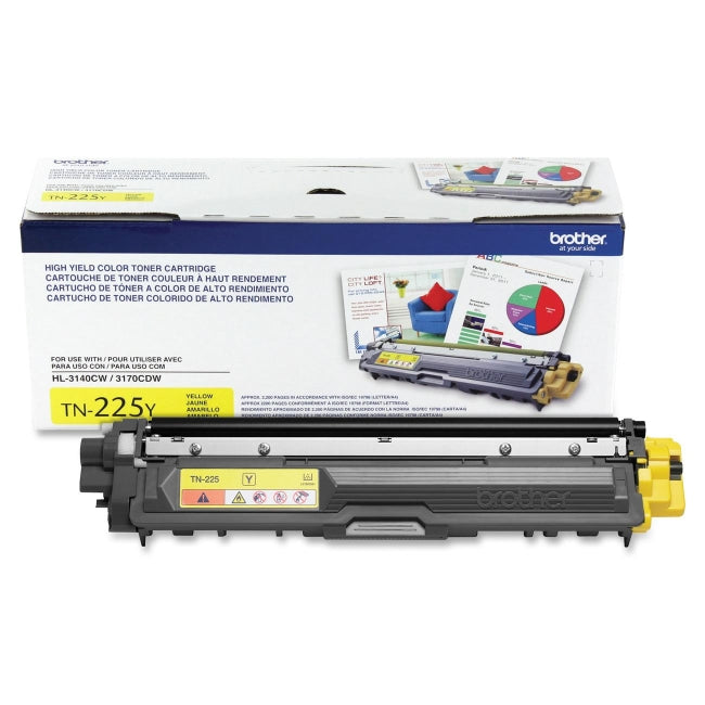 Brother TN-225Y OEM HY Toner Cartridge, 2200 pages, Yellow