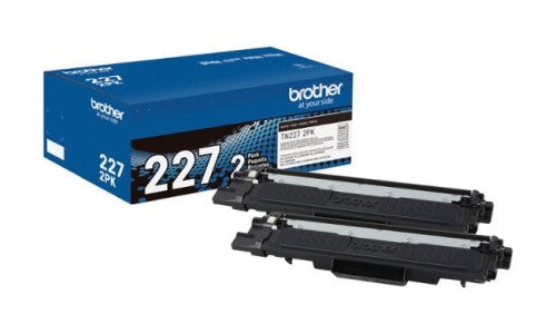 Brother TN227 2PK OEM HY Toner Dual Pack, 2 x 3K Pages, Black