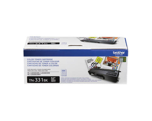 Brother TN-331BK OEM Toner Cartridge, 2500 pages, Black