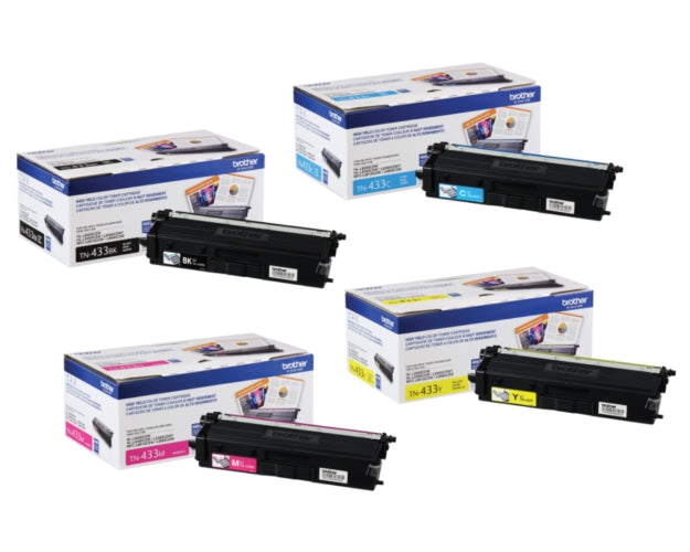 Brother TN-433 OEM HY Toner Set, B/C/M/Y