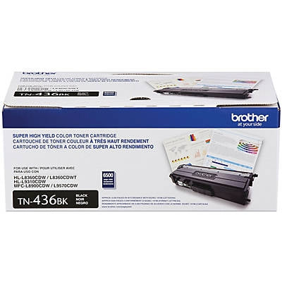 Brother TN-436BK OEM Super HY Toner Cartridge, 6500 pages, Black
