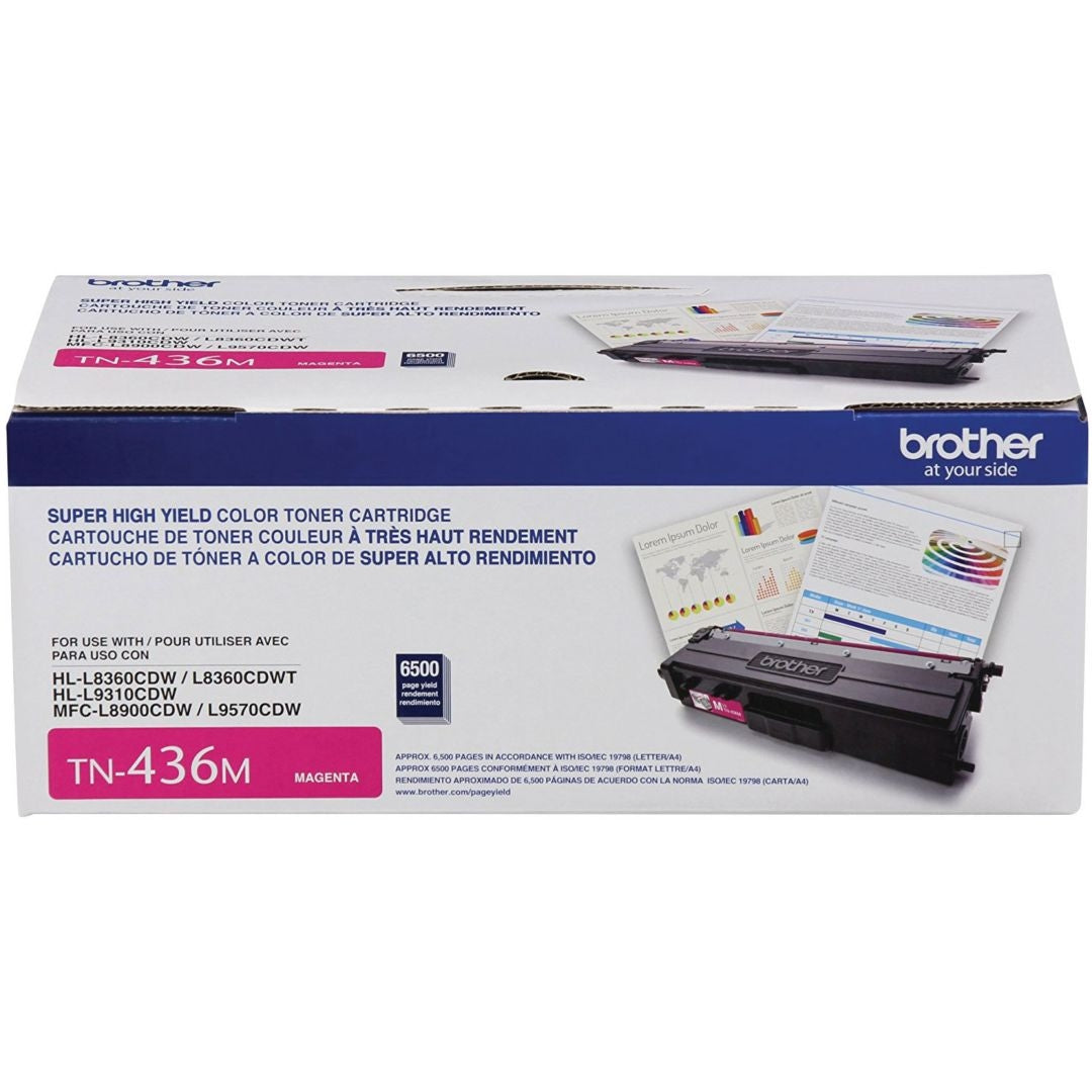Brother TN-436M OEM Super HY Toner Cartridge, 6500 pages, Magenta