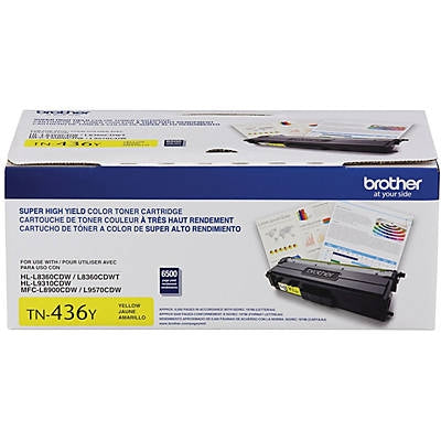 Brother TN-436Y OEM Super HY Toner Cartridge, 6500 pages, Yellow