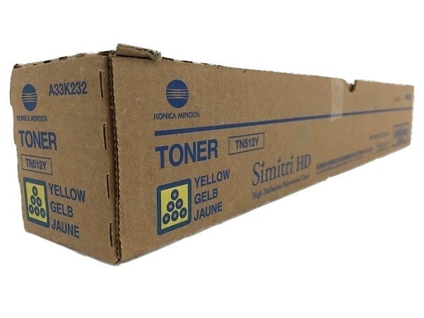 Konica Minolta A33K232 TN512Y OEM Toner, 26K pages, Yellow