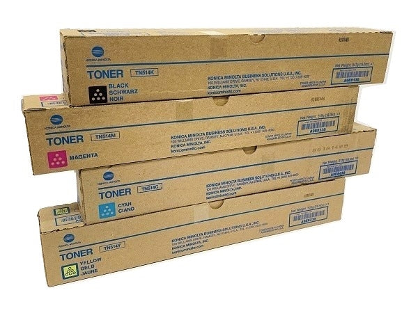Konica Minolta A9E8130 TN514 OEM Toner Set, B/C/M/Y