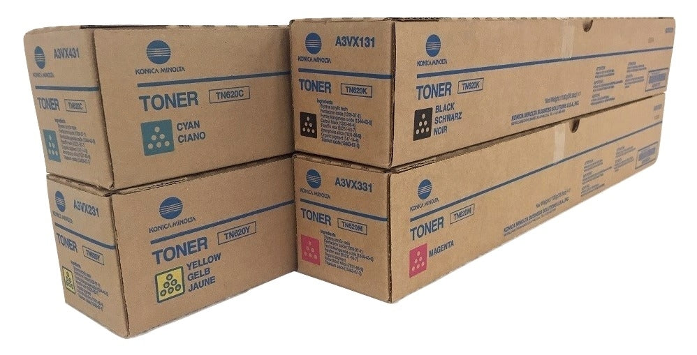 Konica Minolta TN620 OEM Toner Set, B/C/M/Y