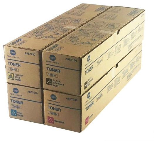 Konica Minolta TN622 OEM Toner Set, B/C/M/Y