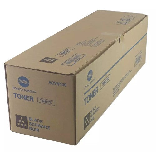 Konica Minolta TN627K ACVV130 OEM Toner Cartridge, 174K Pages, Black