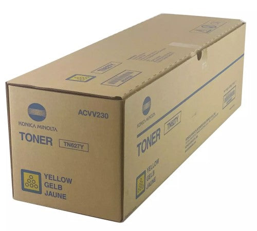 Konica Minolta TN627Y ACVV230 OEM Toner Cartridge, 220K Pages, Yellow