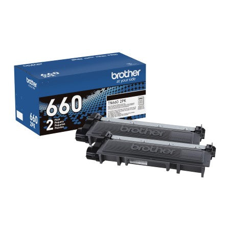 Brother TN-660 2PK OEM HY Toner Dual Pack, 2 x 2.6K Pages, Black