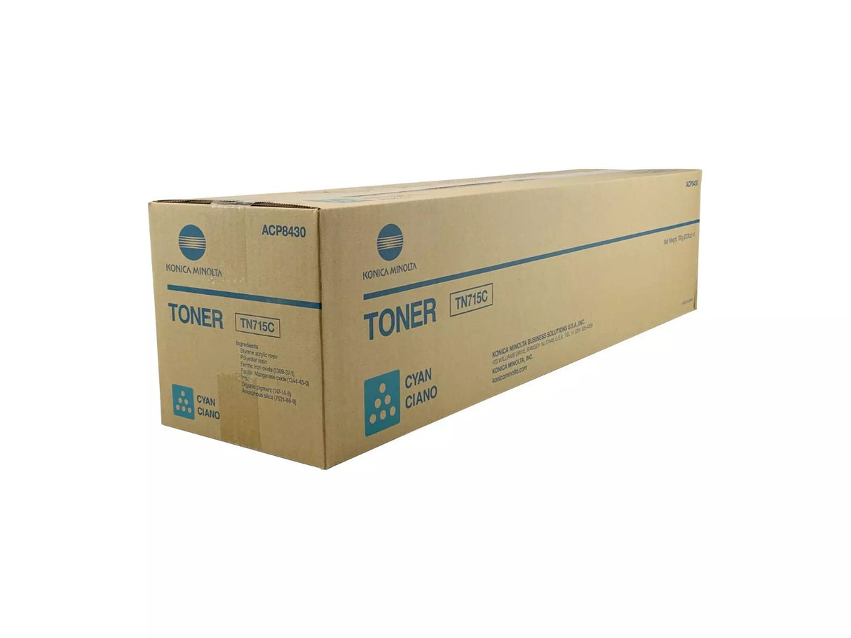 Konica Minolta TN715C ACP8430 OEM Toner Cartridge, 45K Pages, Cyan