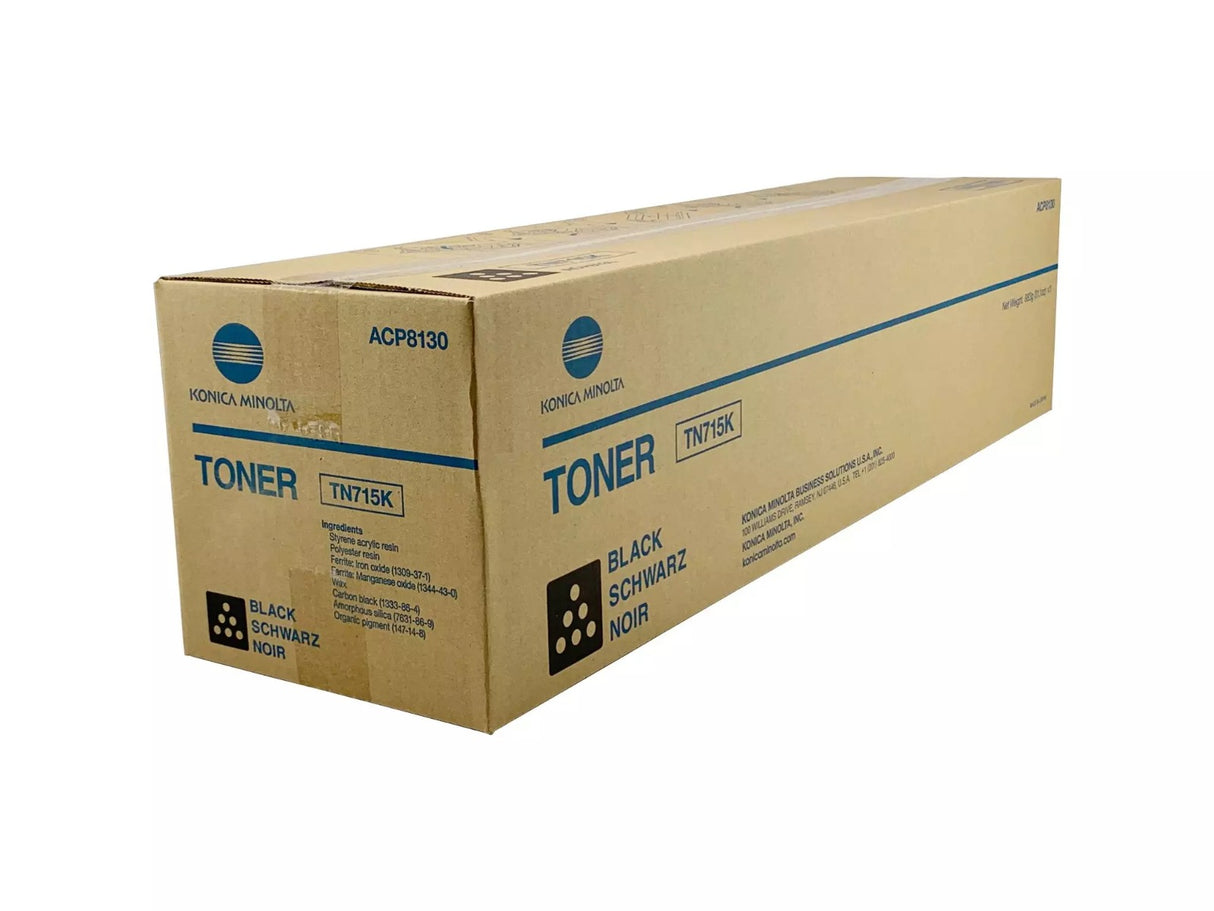 Konica Minolta TN715K ACP8130 OEM Toner Cartridge, 45K Pages, Black