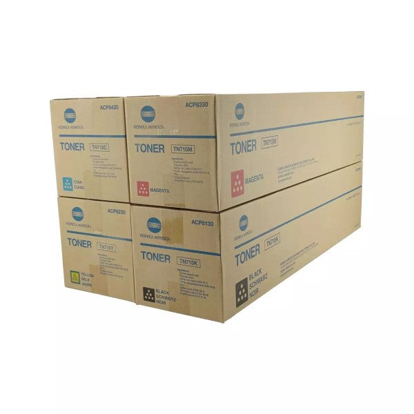 Konica Minolta TN715 OEM Toner Set, B/C/M/Y