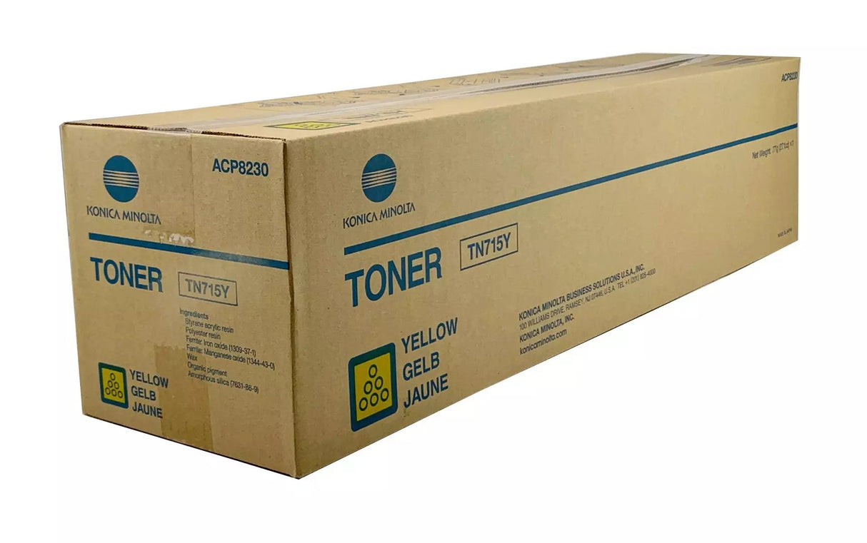 Konica Minolta TN715Y ACP8230 OEM Toner Cartridge, 45K Pages, Yellow