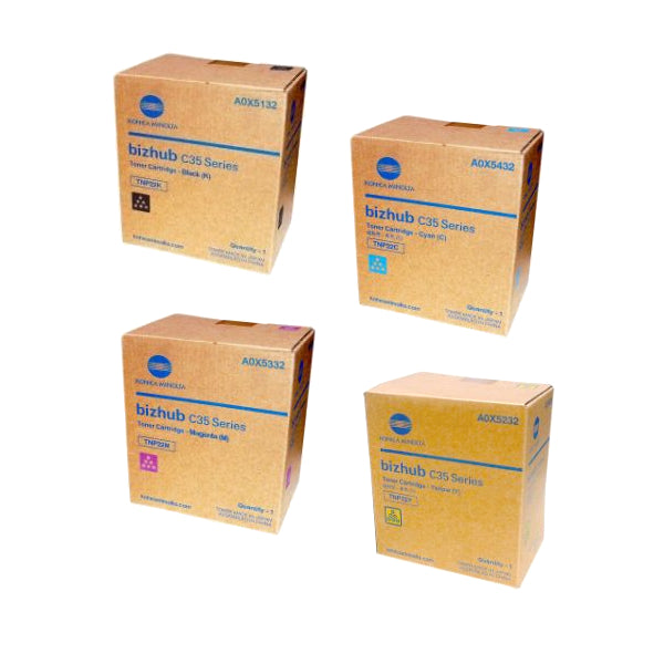 Konica Minolta TNP22 OEM Toner Set, B/C/M/Y