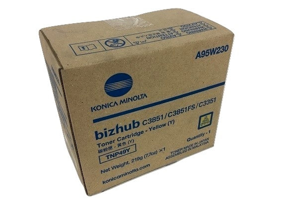 Konica Minolta A95W230 TNP49Y OEM Toner Cartridge, 12K pages, Yellow