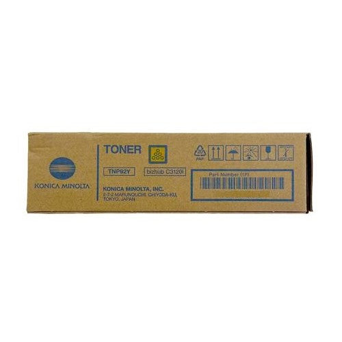 Konica Minolta TNP92Y AE1Y230 OEM Toner Cartridge, 4K Pages, Yellow
