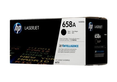 HP 658A W2000A OEM LaserJet Toner Cartridge, 7K Pages, Black