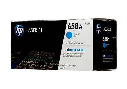 HP 658A W2001A OEM LaserJet Toner Cartridge, 6K Pages, Cyan