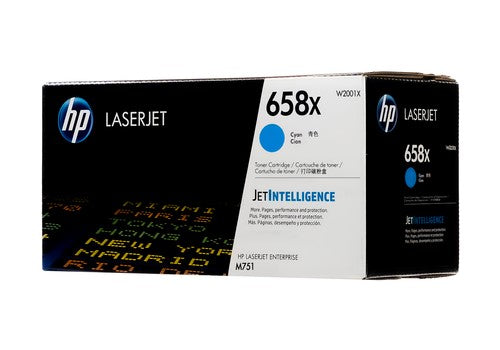 HP 658X W2001X OEM HY LaserJet Toner Cartridge, 28K Pages, Cyan