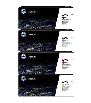 HP 659A OEM LaserJet Toner Set, B/C/M/Y