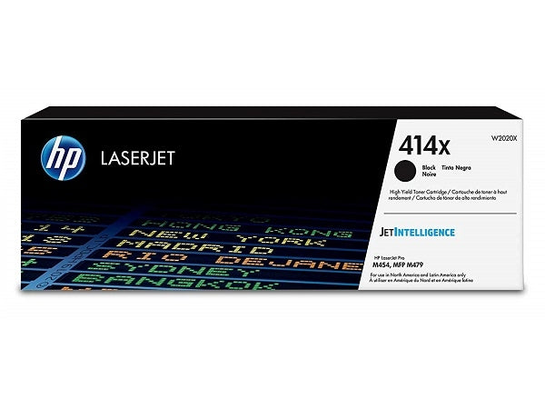HP 414X W2020X OEM High-Yield Toner Cartridge, 7.5K Pages, Black