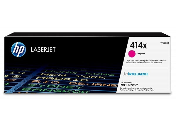 HP 414X W2023X OEM High-Yield Toner Cartridge, 6K Pages, Magenta