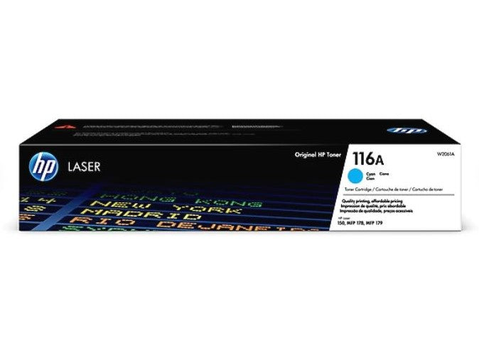 HP 116A W2061A Toner Cartridge, 700 Pages, Cyan
