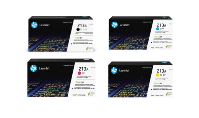 Genuine HP 213A OEM LaserJet Toner Set, B/C/M/Y