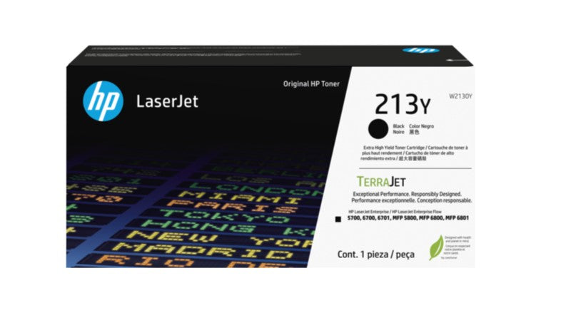 Genuine HP 213Y W2130Y OEM Extra HY LaserJet Toner Cartridge, 18K Pages, Black